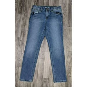 Old Navy Womens Size 4 Tall Power Slim Straight Mid Rise Denim Blue Jeans